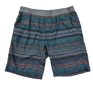 Prana Shorts Men’s Extra Large Hybrid Striped Super Mojo II Swim‎ Trunks Hiking